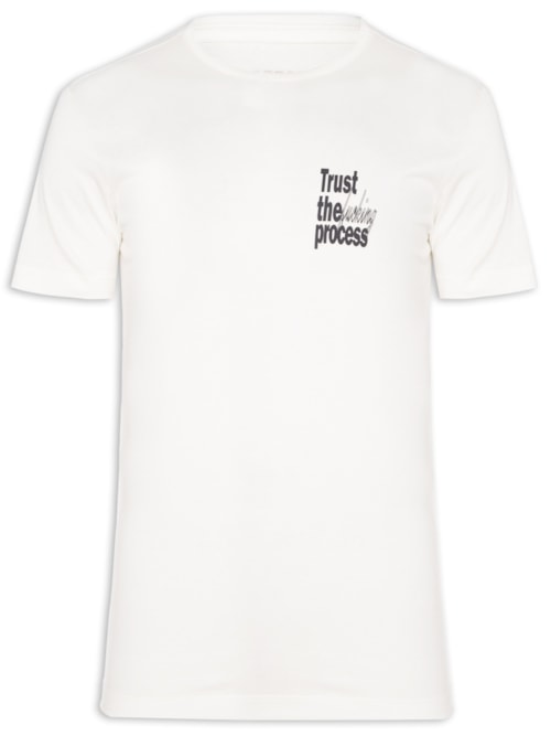 Camiseta Masculina Estampada Trust The Process - Branco