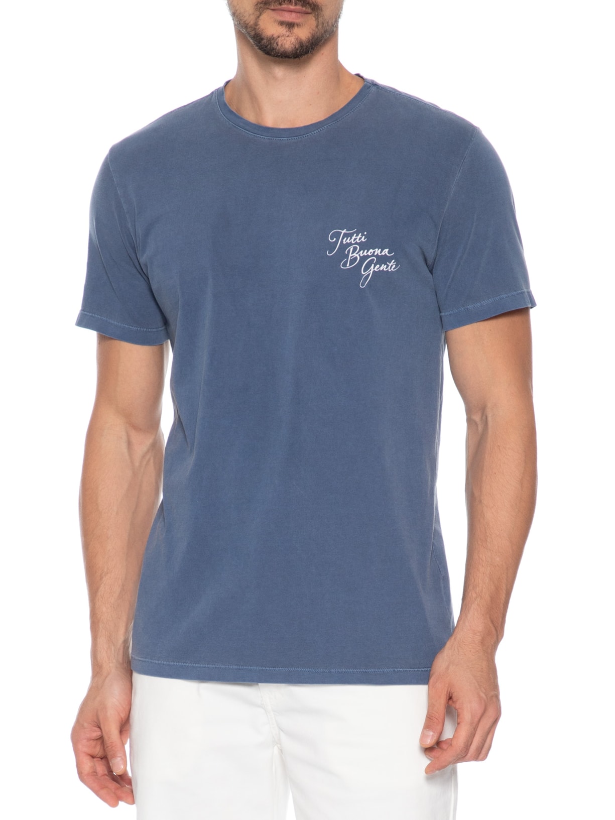 Camiseta Masculina Estampada Tutti Buona Gente Azul Sergio K