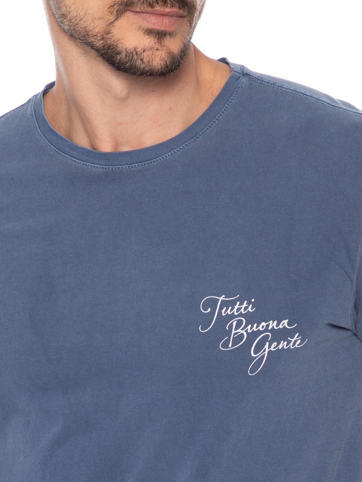 Camiseta Masculina Estampada Tutti Buona Gente Azul Sergio K