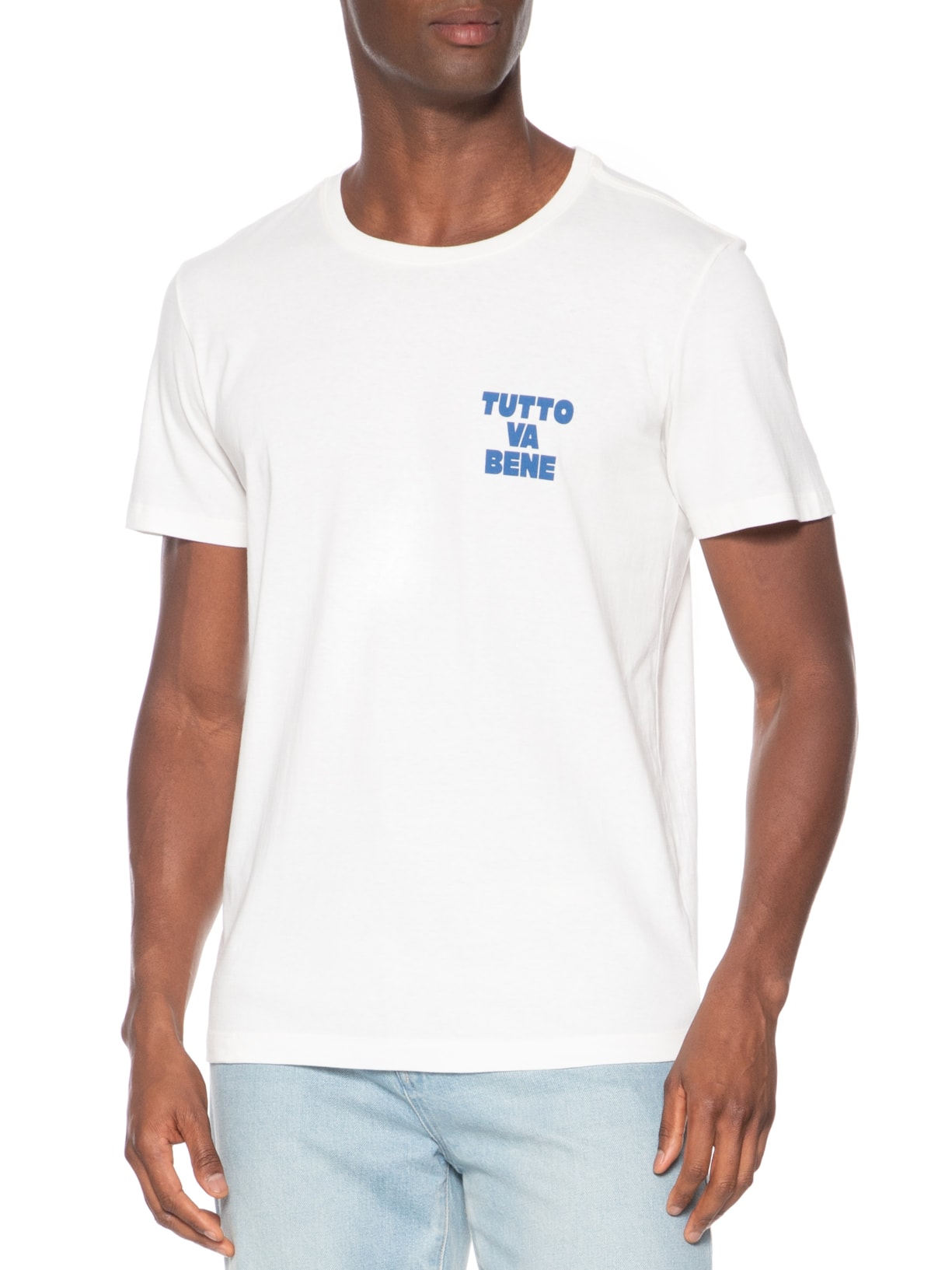 Camiseta Masculina Estampada Tutto Va Bene Branco Sergio K