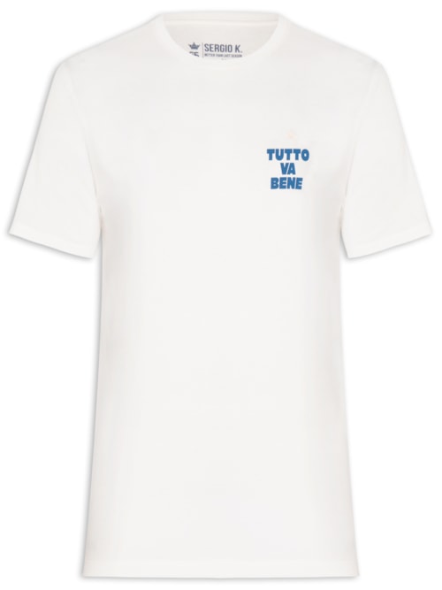 Camiseta Masculina Estampada Tutto Va Bene - Branco