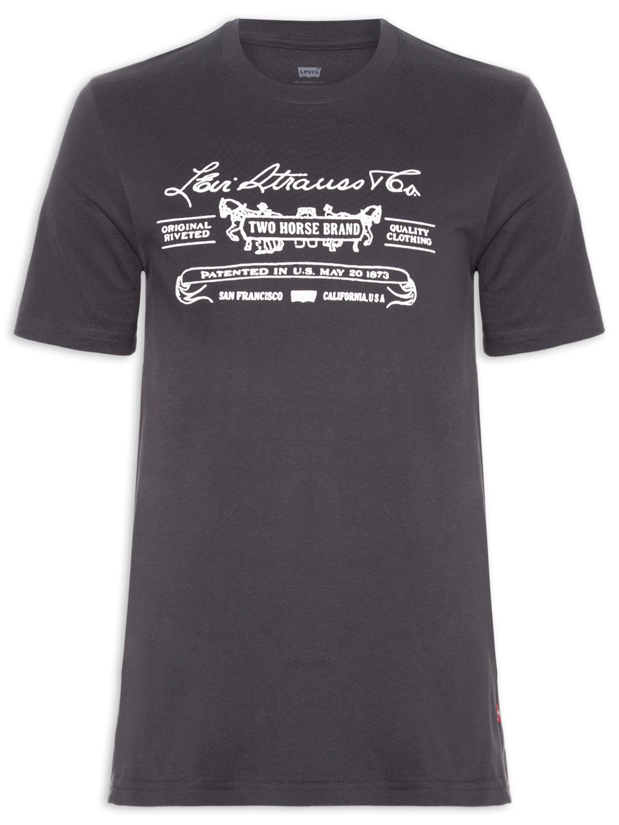 Camiseta Masculina Estampada Two Horse - Preto