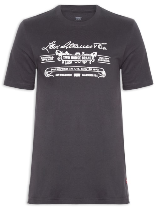 Camiseta Masculina Estampada Two Horse - Preto