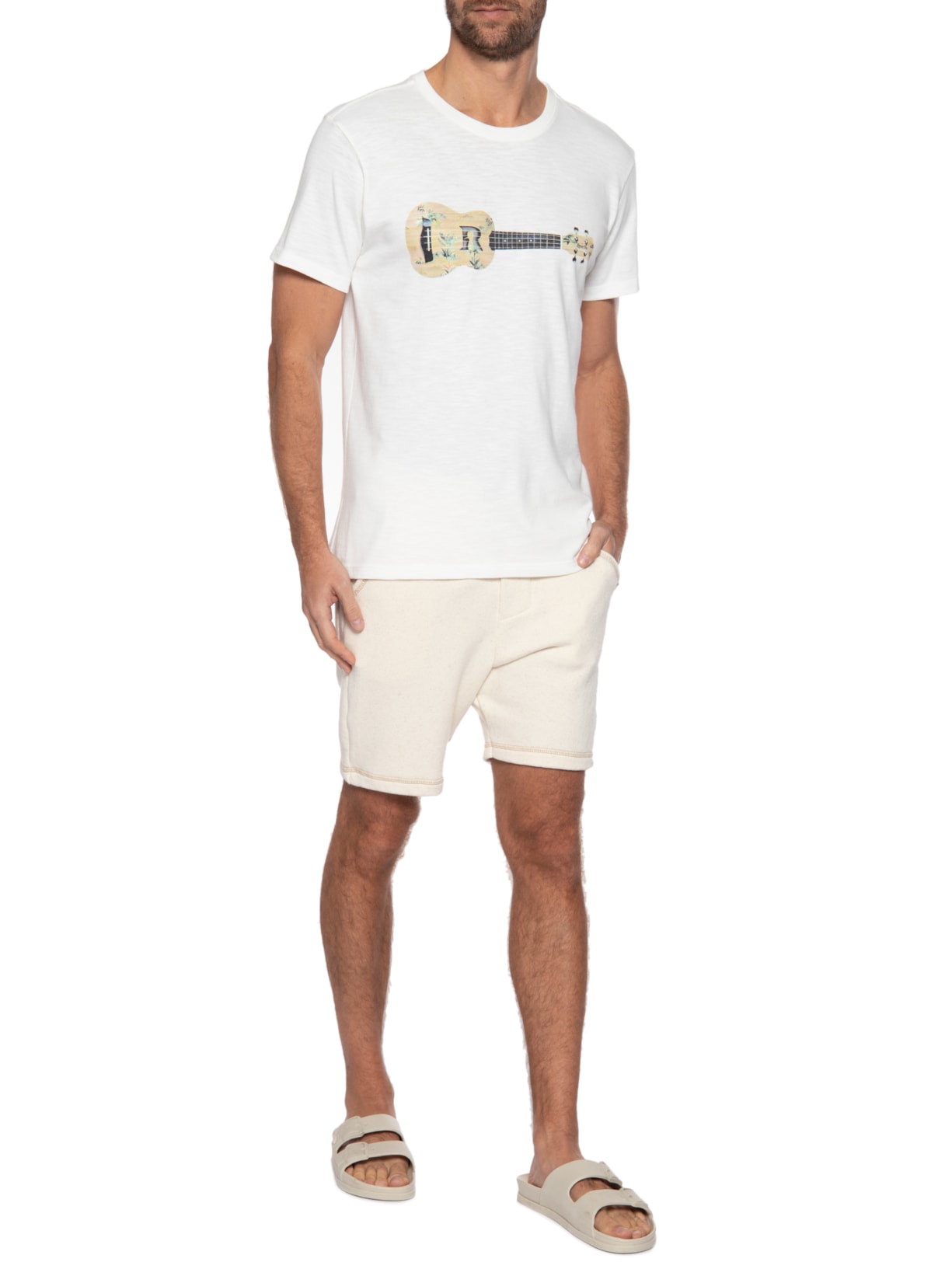 Camiseta Masculina Estampada Ukulele Off White Reserva
