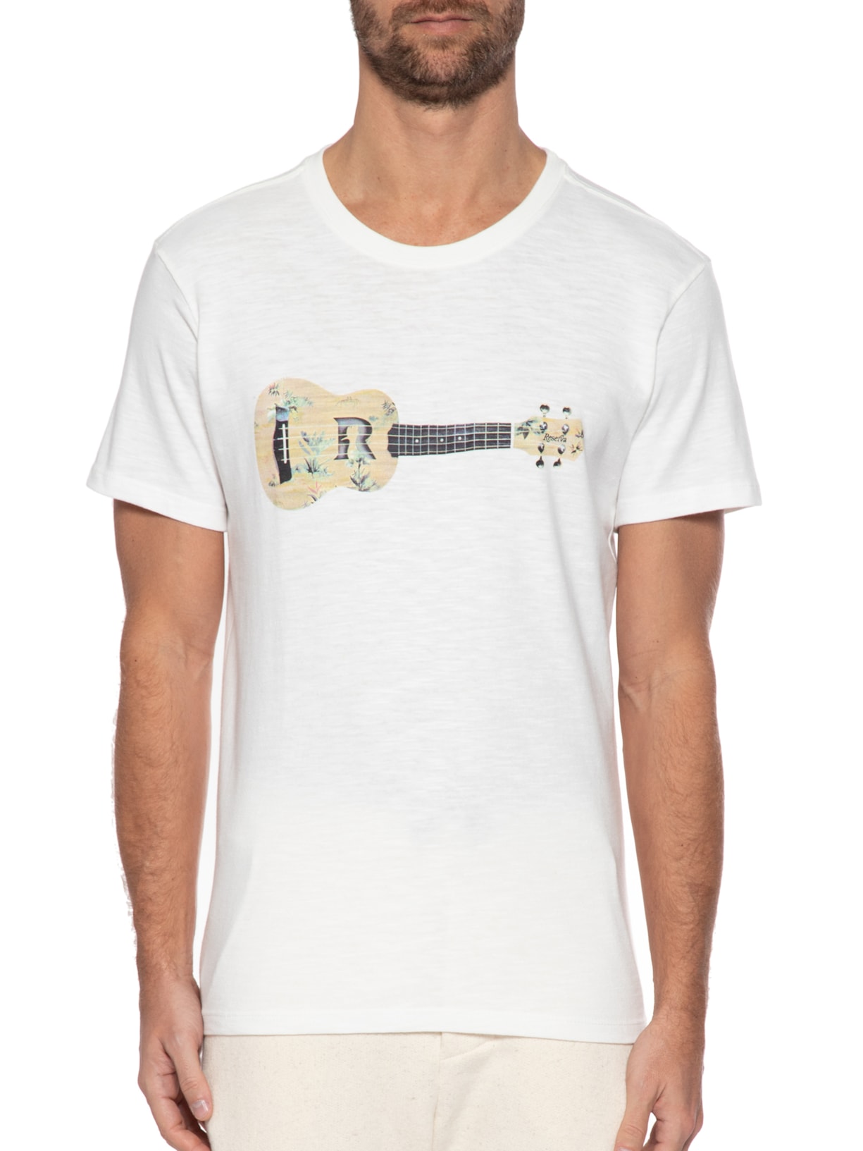 Camiseta Masculina Estampada Ukulele Off White Reserva