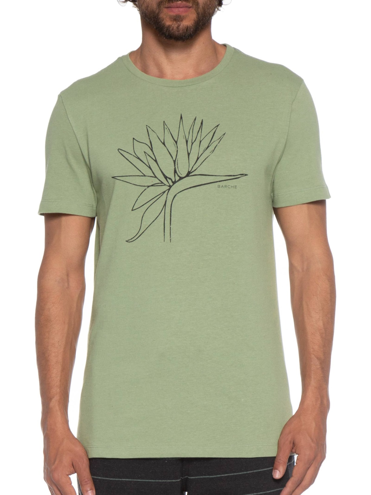 Camiseta Masculina Estampada Verde Barche