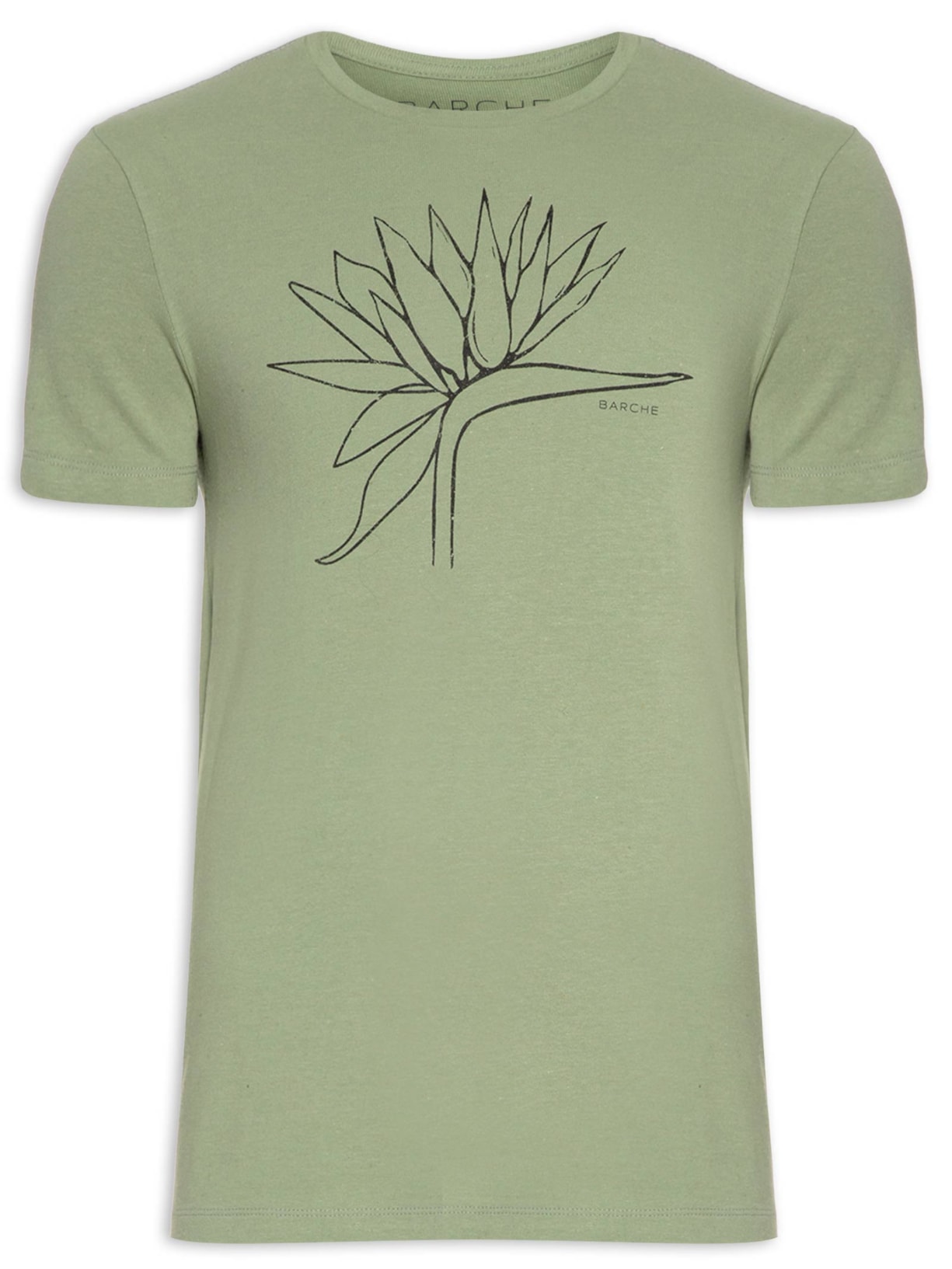 Camiseta Masculina Estampada Verde Barche