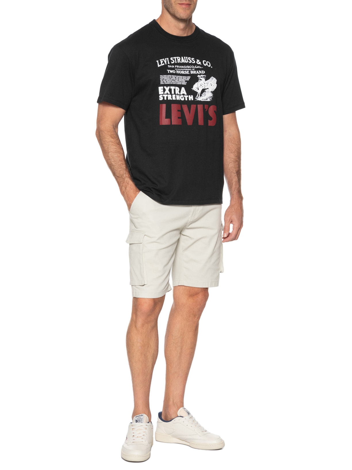 Camiseta Masculina Estampada Vintage Fit Preto Levi's