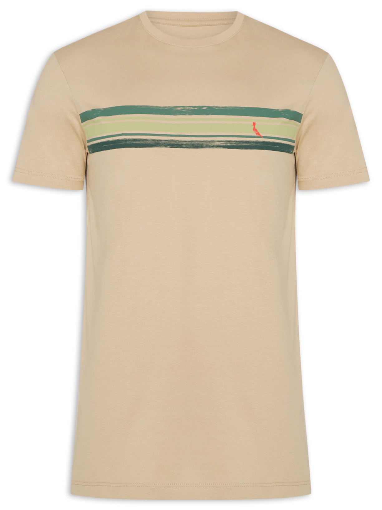 Camiseta Masculina Estampada WaterColor Stripes - Bege