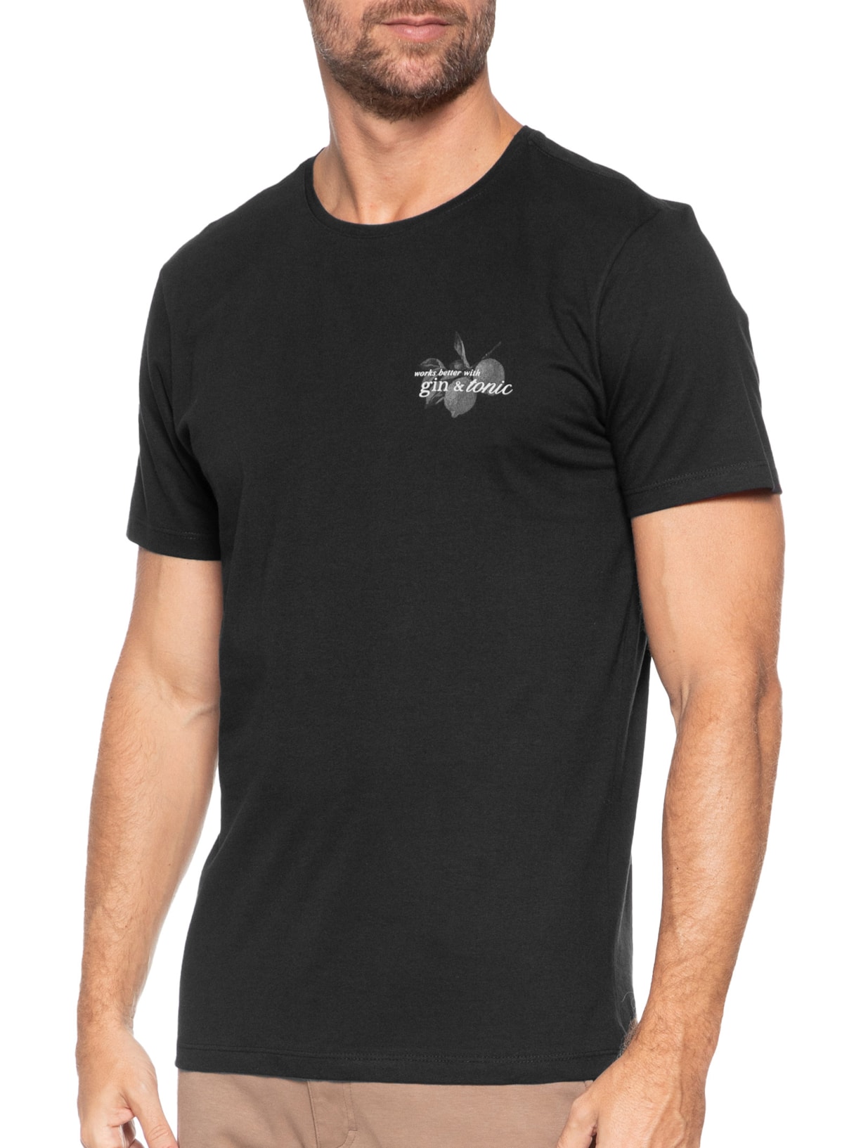 Camiseta Masculina Estampada Works Better GT Preto Sergio K