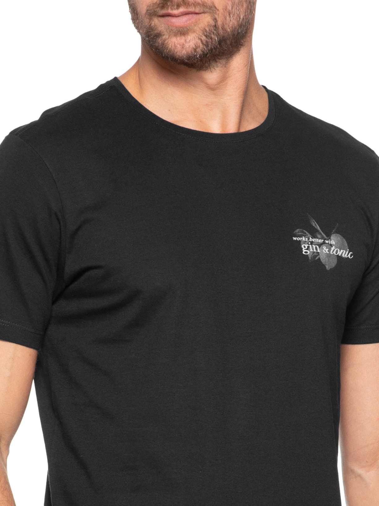 Camiseta Masculina Estampada Works Better GT Preto Sergio K