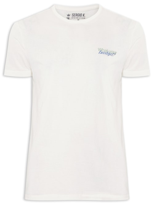 Camiseta Masculina Estampada Your Budget – Branco