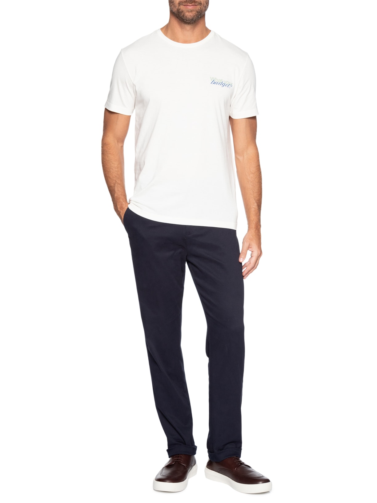 Camiseta Masculina Estampada Your Budget Branco Sergio K