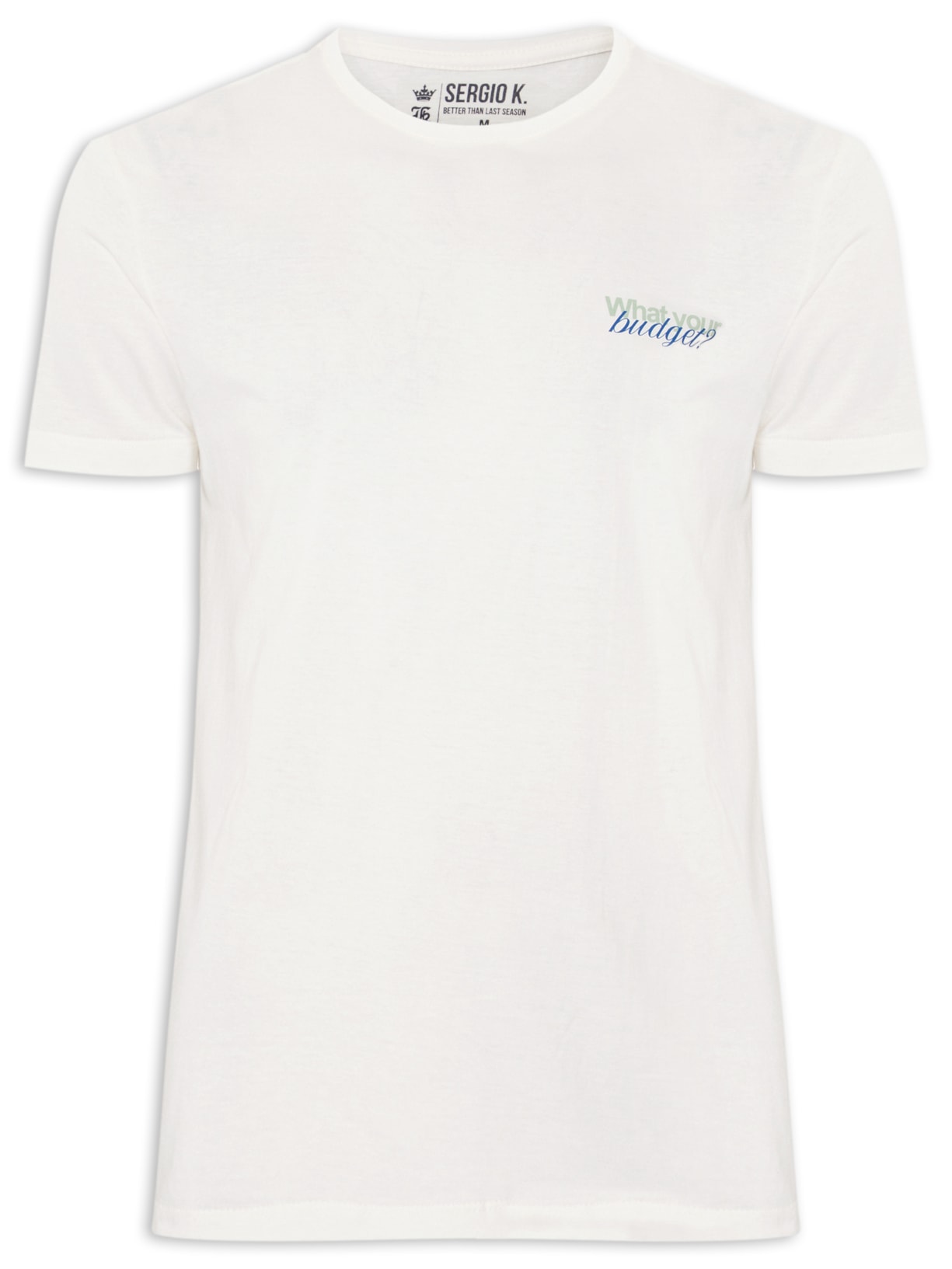 Camiseta Masculina Estampada Your Budget – Branco Sergio K