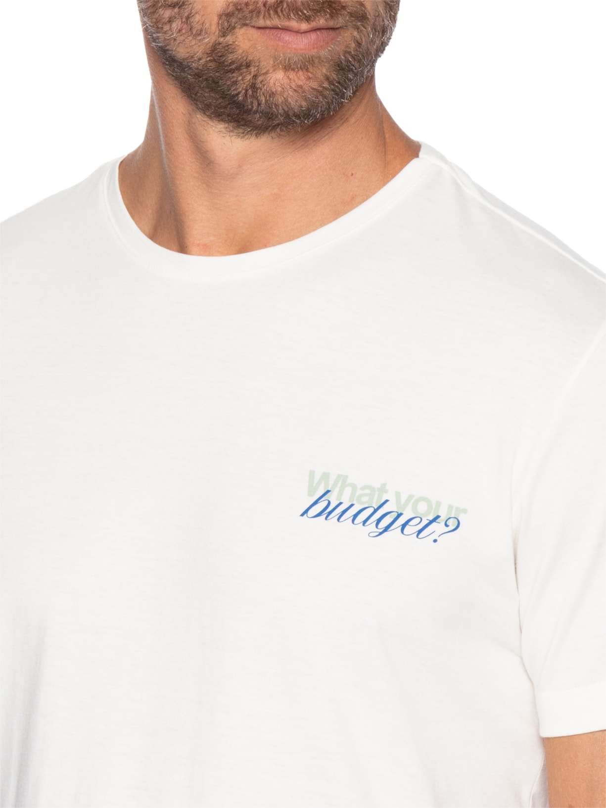 Camiseta Masculina Estampada Your Budget – Branco Sergio K