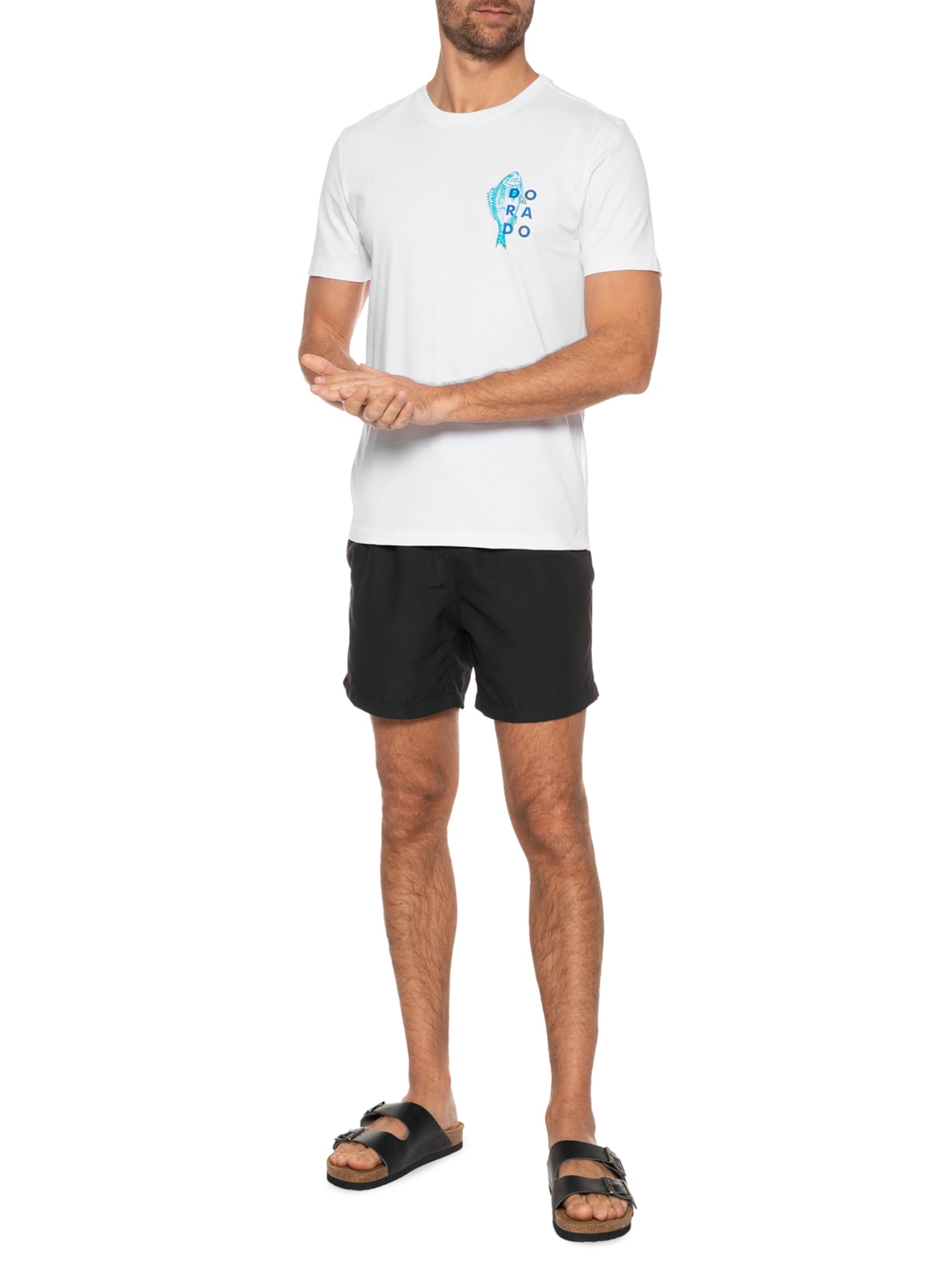 Camiseta Masculina Estampado Branco Barche