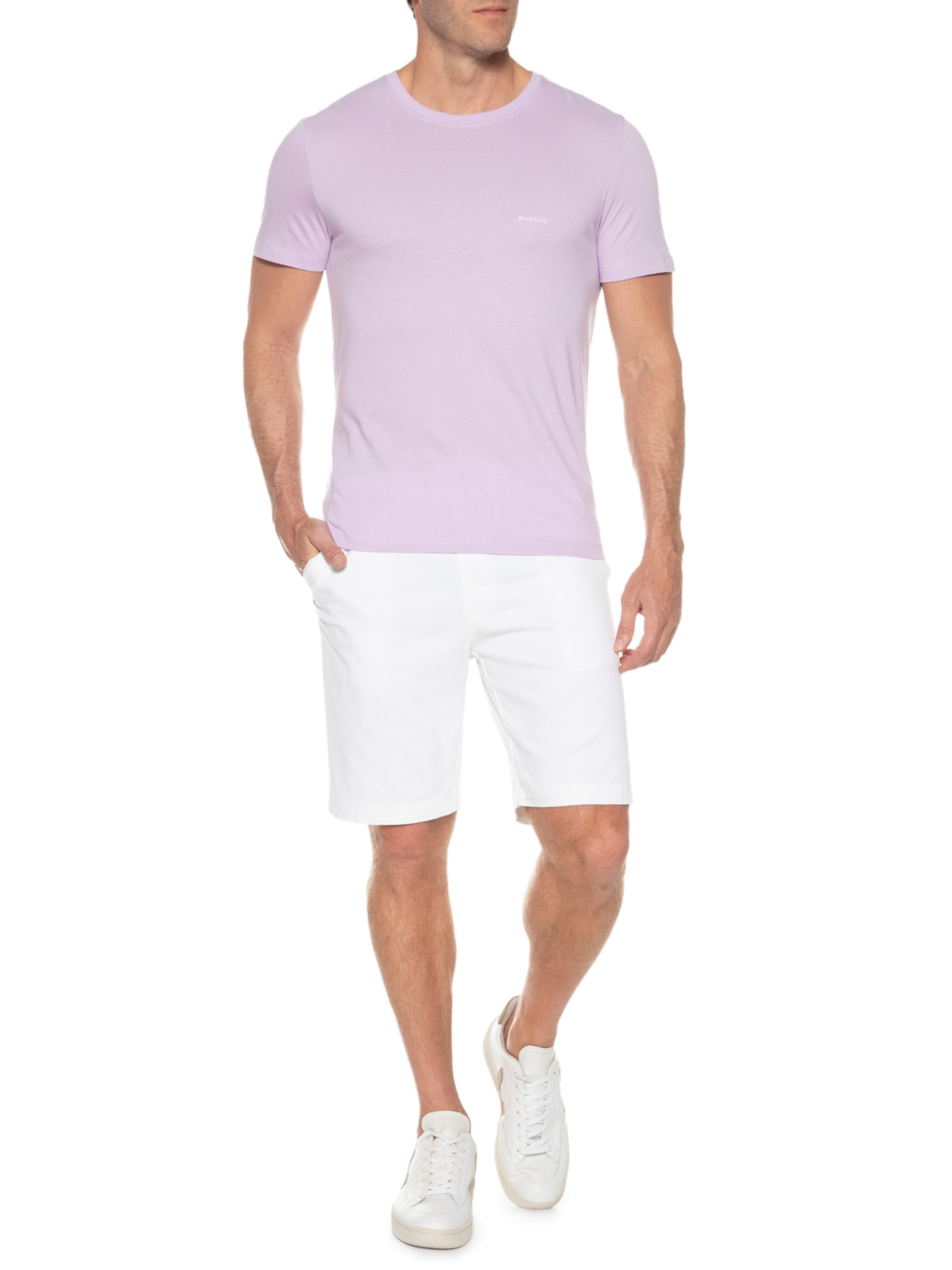 Camiseta Masculina Estampado Lilás Barche