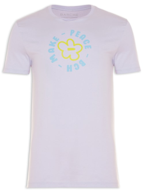 Camiseta Masculina Estampado - Lilás