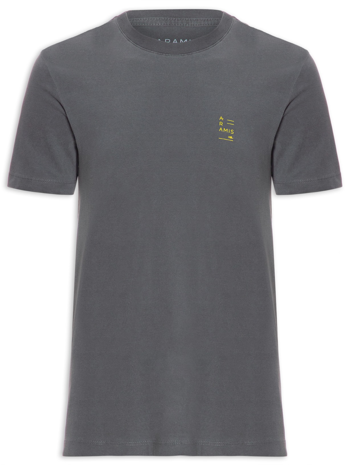 Camiseta Masculina Estonada Assinatura Peito (PA) - Cinza
