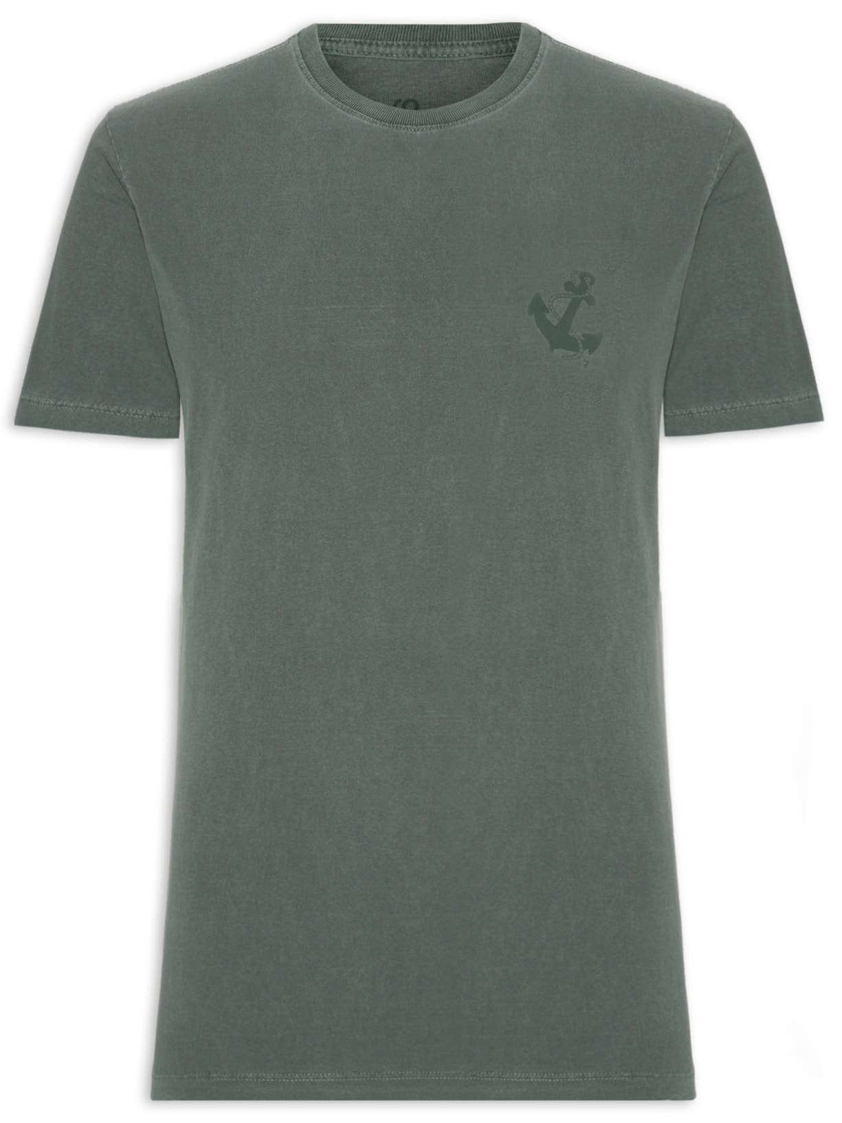 Camiseta Masculina Estonada Estampa De Âncora - Verde