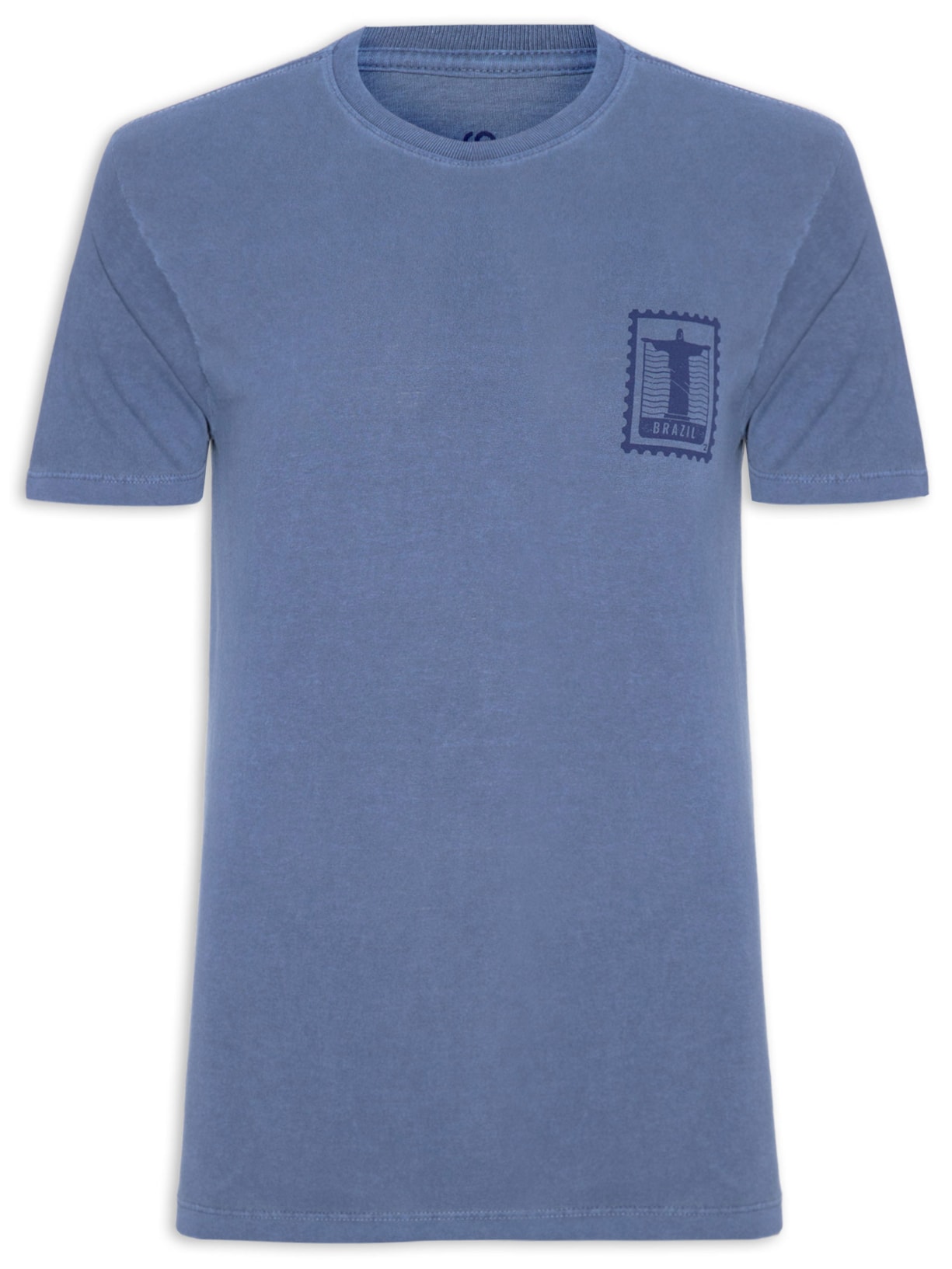 Camiseta Masculina Estonada Estampa Rio Brazil - Azul