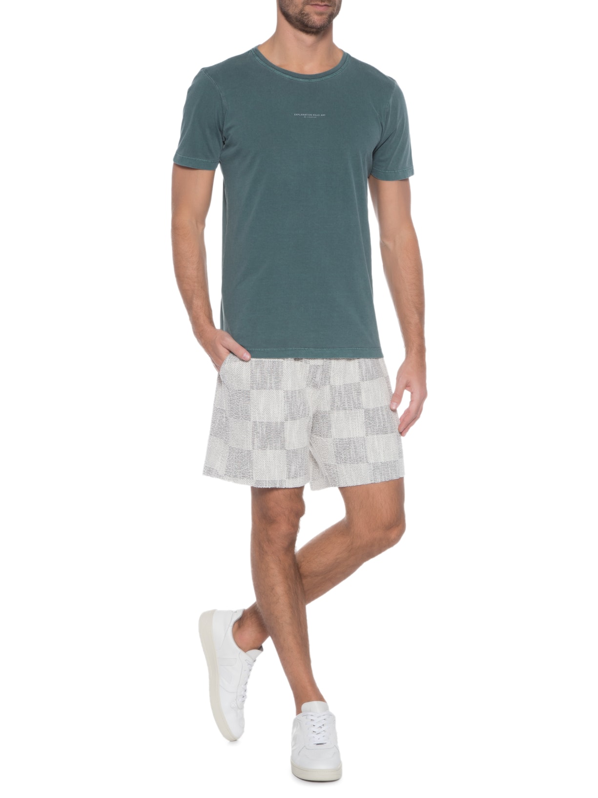 Camiseta Masculina Estonada Explanation Verde Urbô