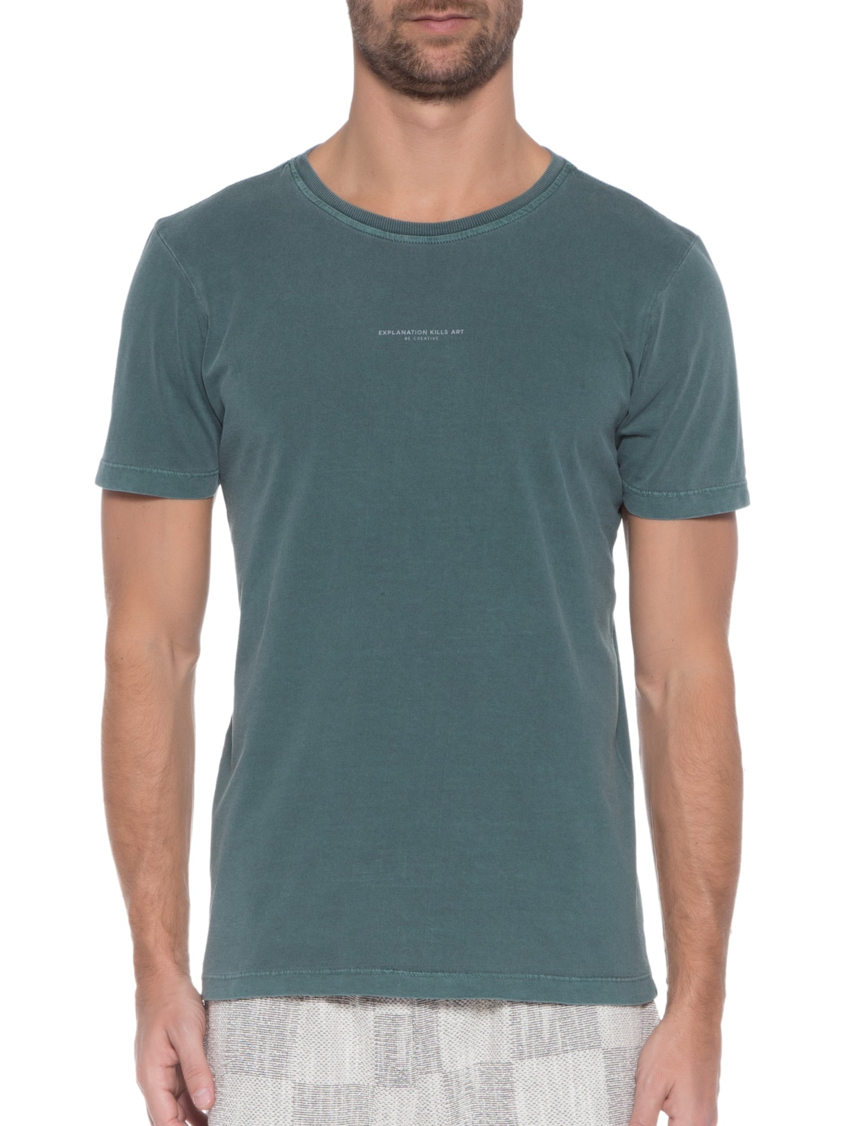 Camiseta Masculina Estonada Explanation Verde Urbô