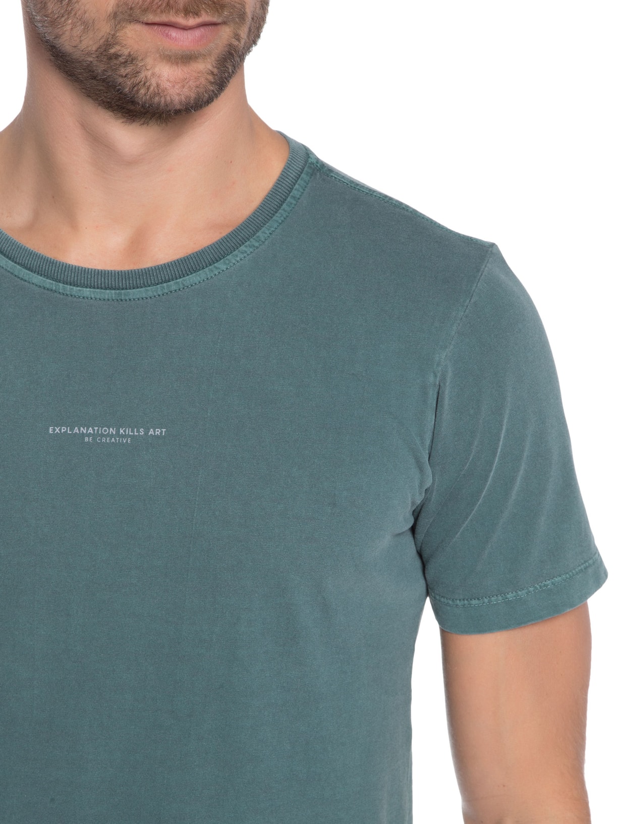 Camiseta Masculina Estonada Explanation Verde Urbô