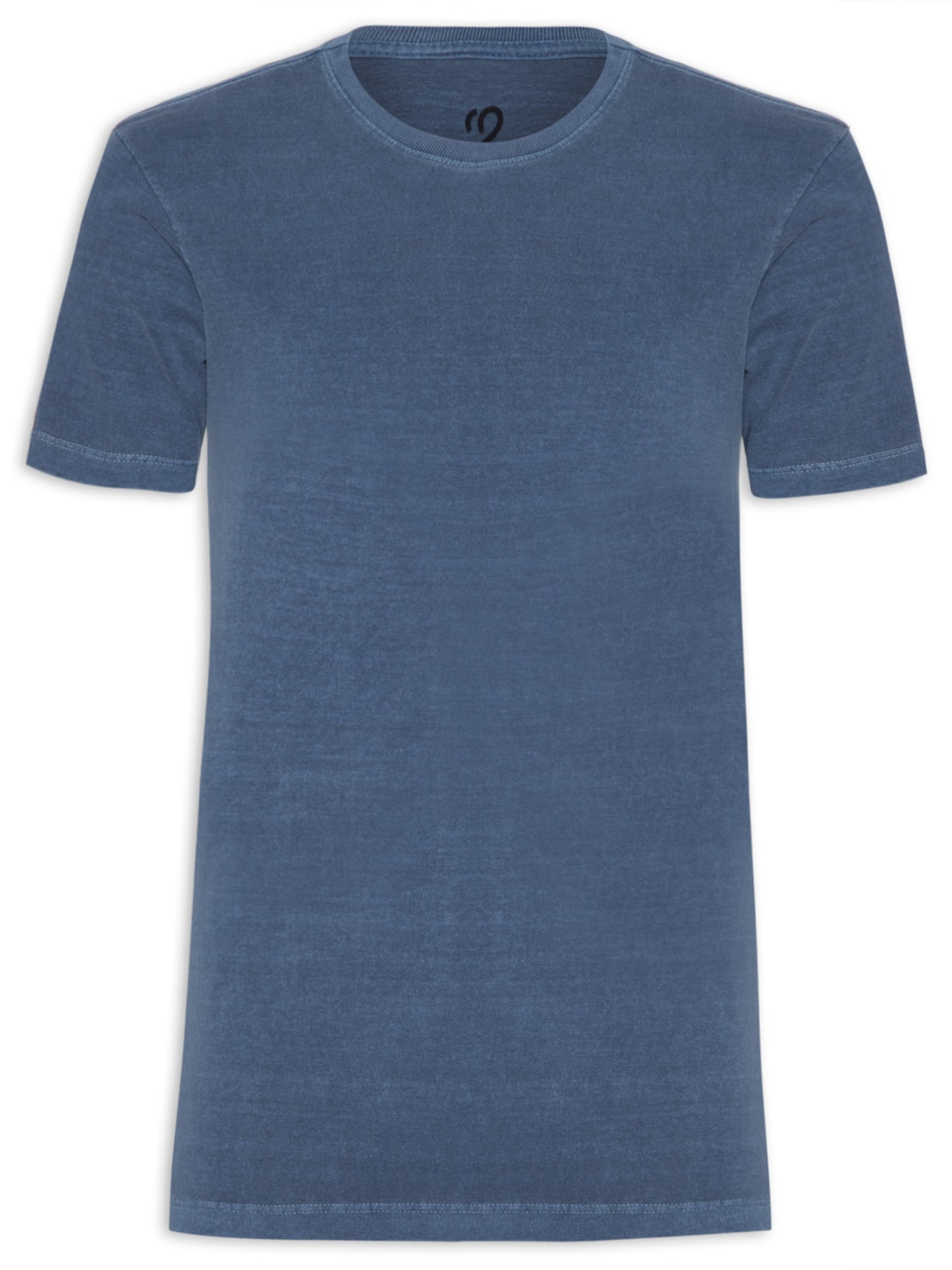 Camiseta Masculina Estonada Gola Redonda - Azul