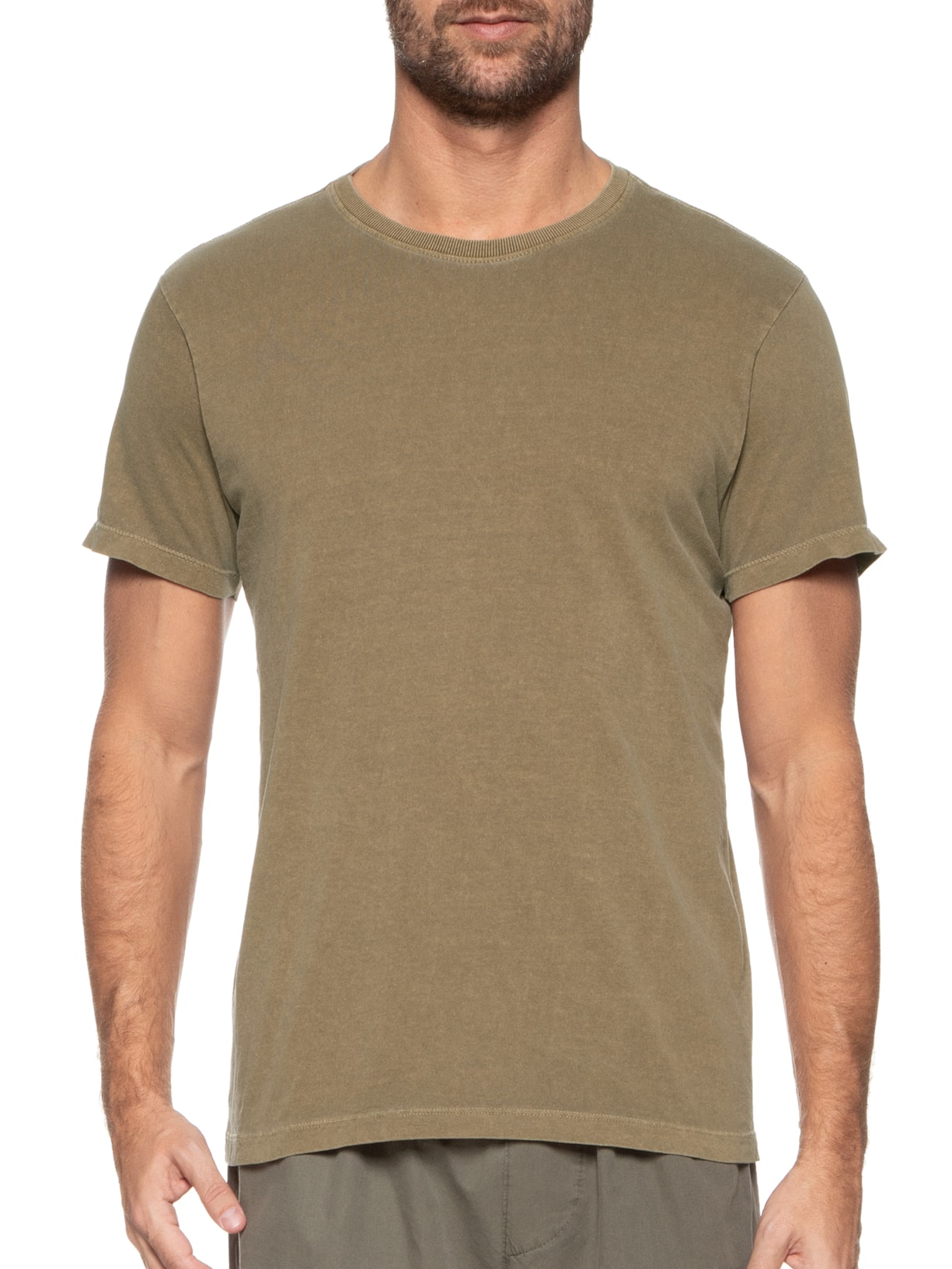 Camiseta Masculina Estonada Gola Redonda Marrom '2 Essential