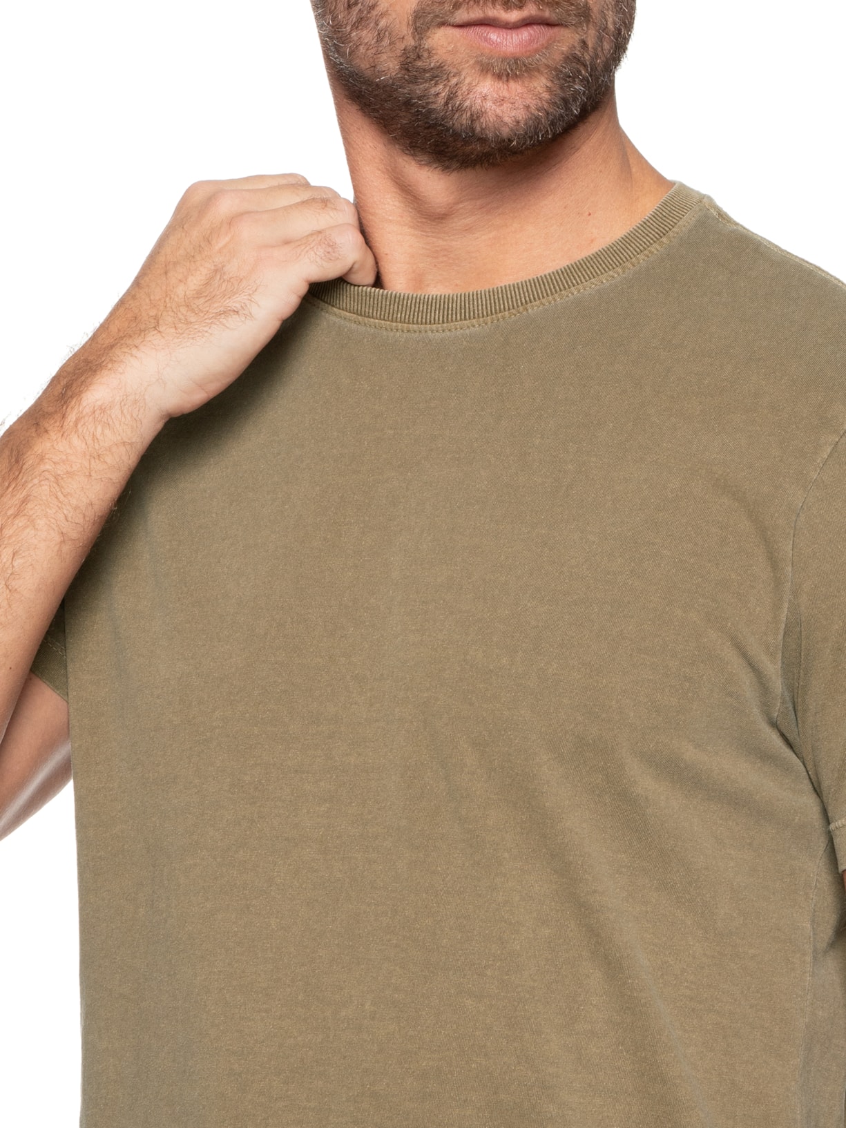 Camiseta Masculina Estonada Gola Redonda Marrom '2 Essential