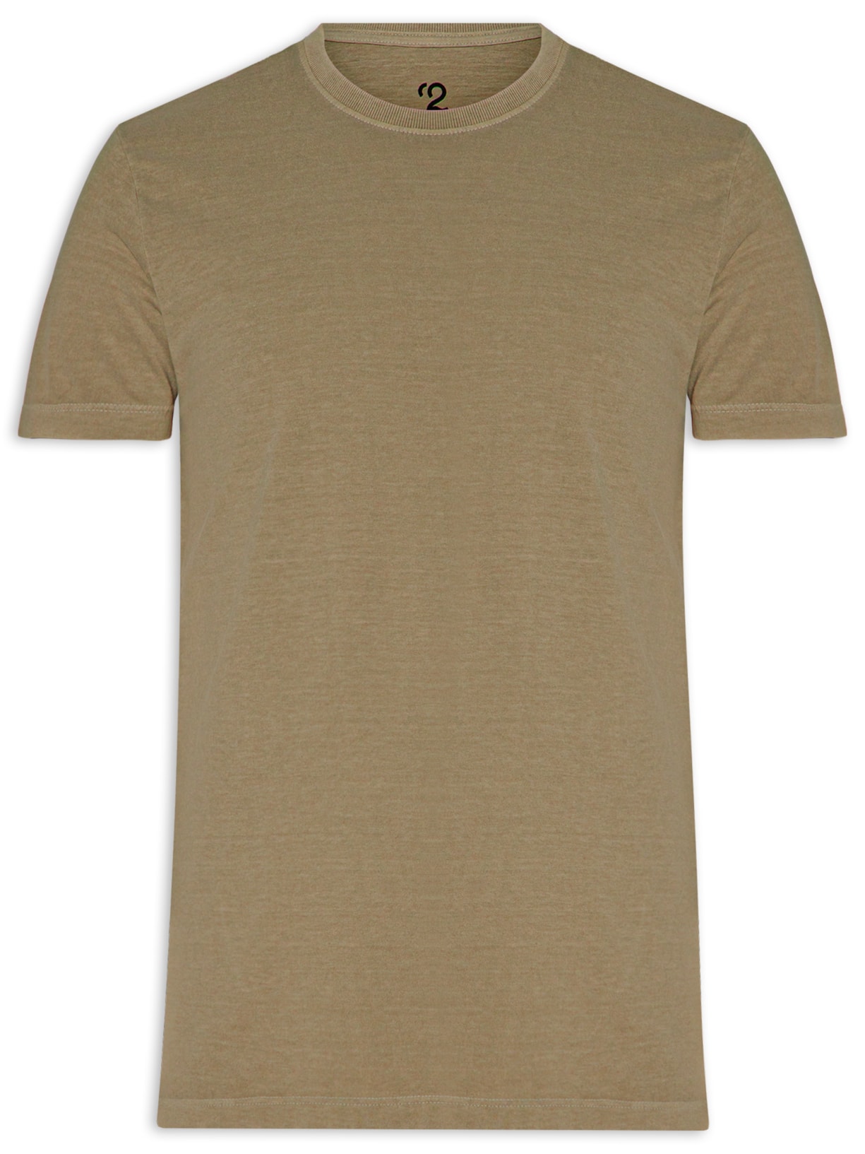Camiseta Masculina Estonada Gola Redonda Marrom '2 Essential