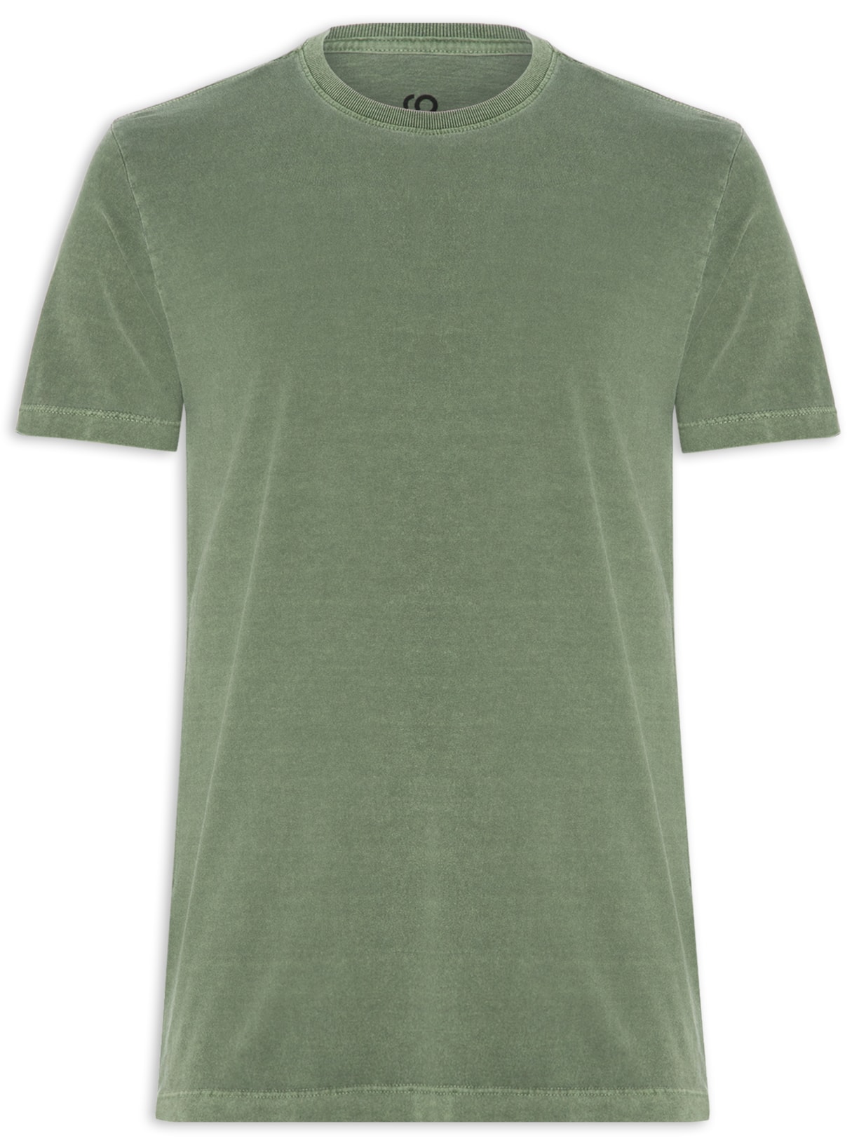Camiseta Masculina Estonada Gola Redonda - Verde