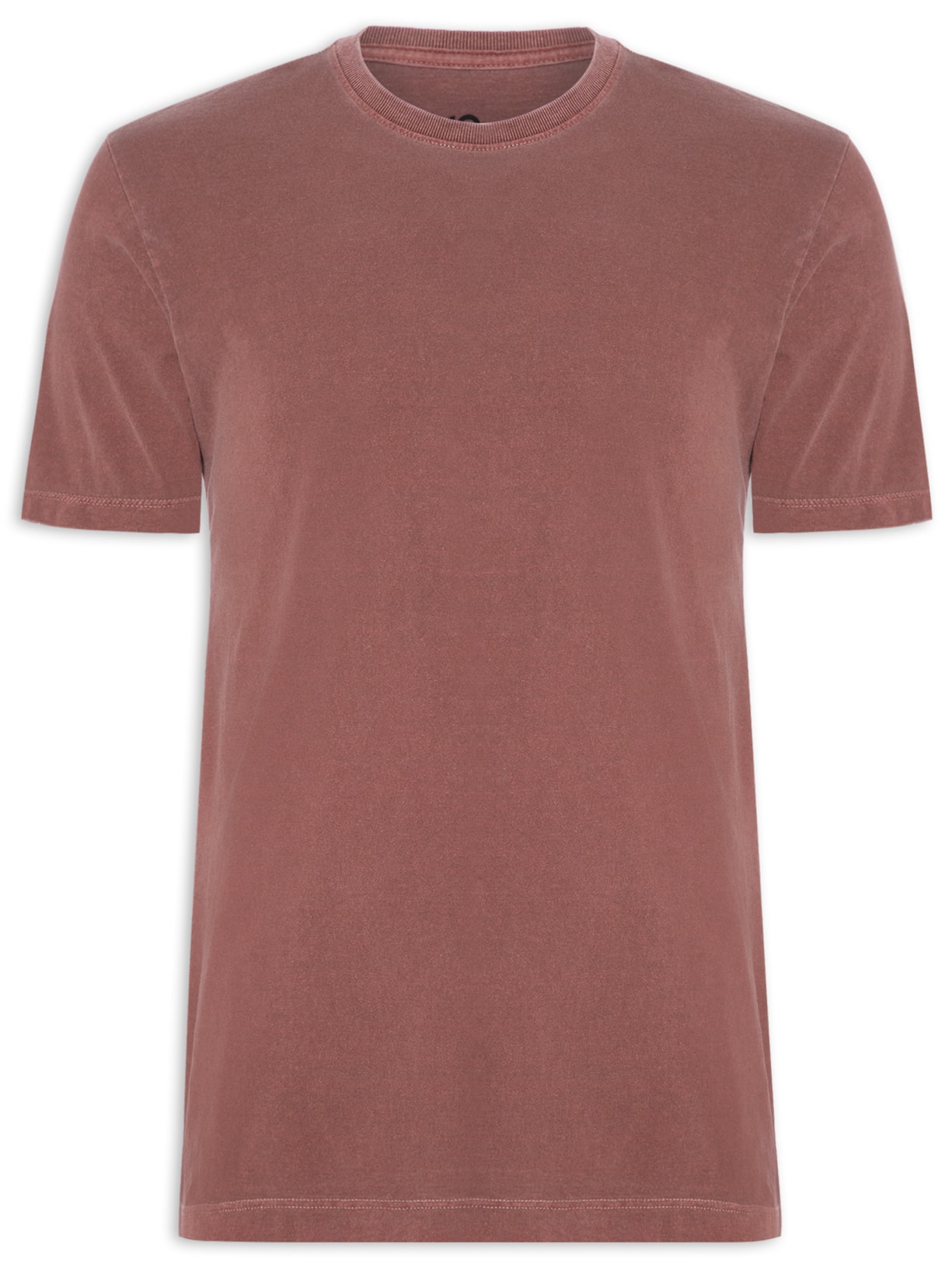 Camiseta Masculina Estonada Gola Redonda - Vermelho