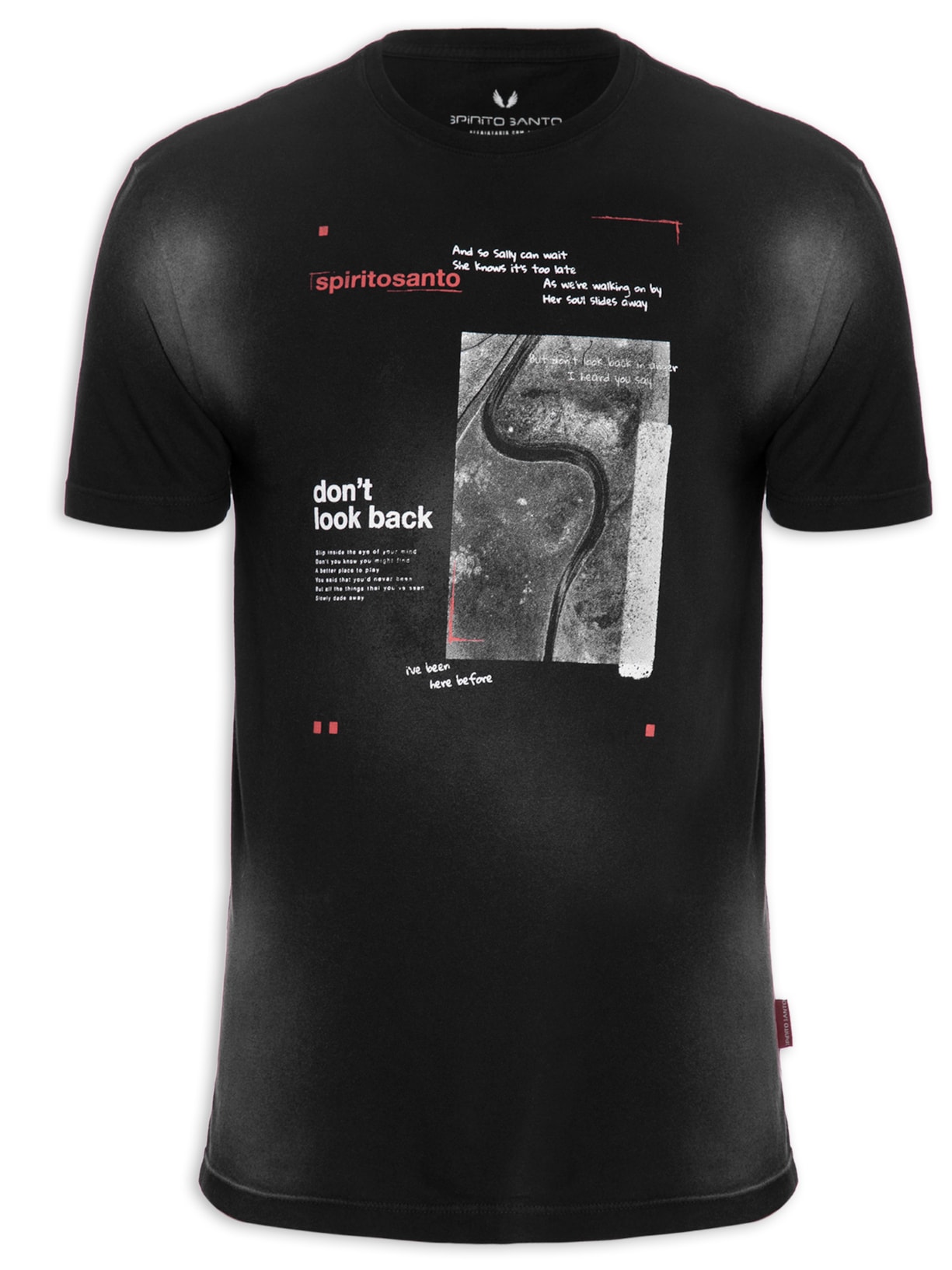 Camiseta Masculina Estrada Don't Look Back - Preto