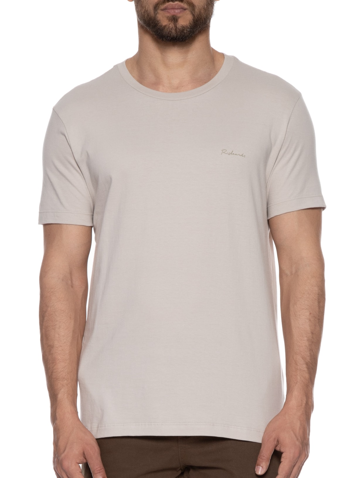 Camiseta Masculina Fabric Bye Basic Bege Richards