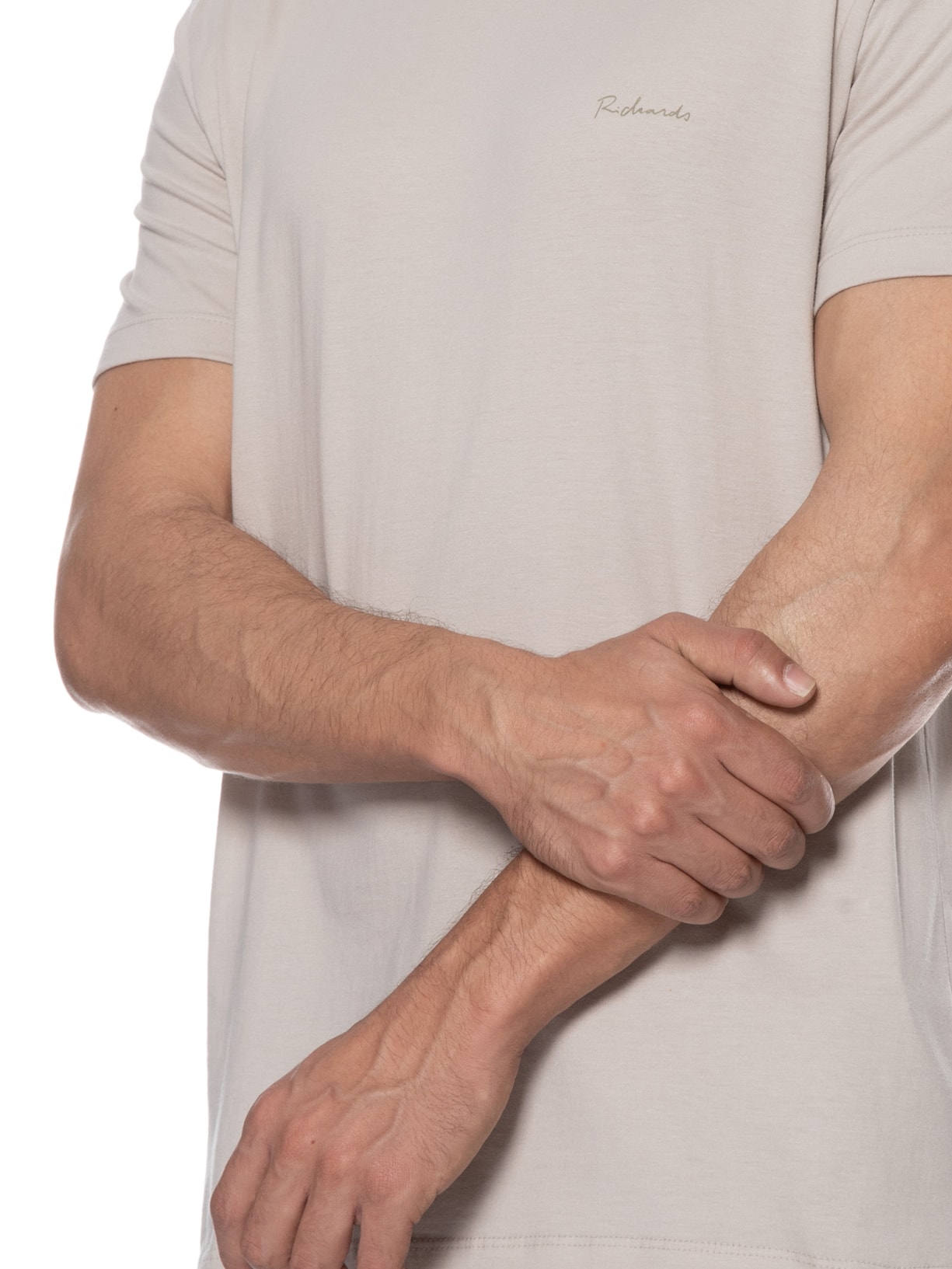 Camiseta Masculina Fabric Bye Basic Bege Richards