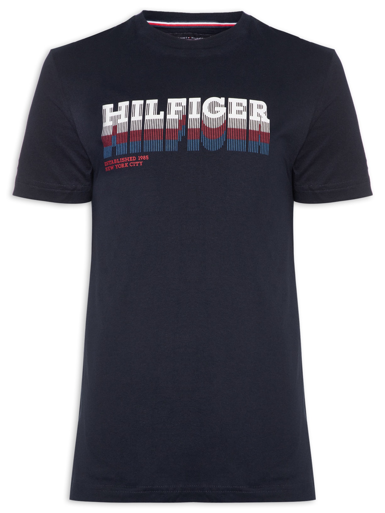 Camiseta Masculina Fade Hilfiger Flock - Azul