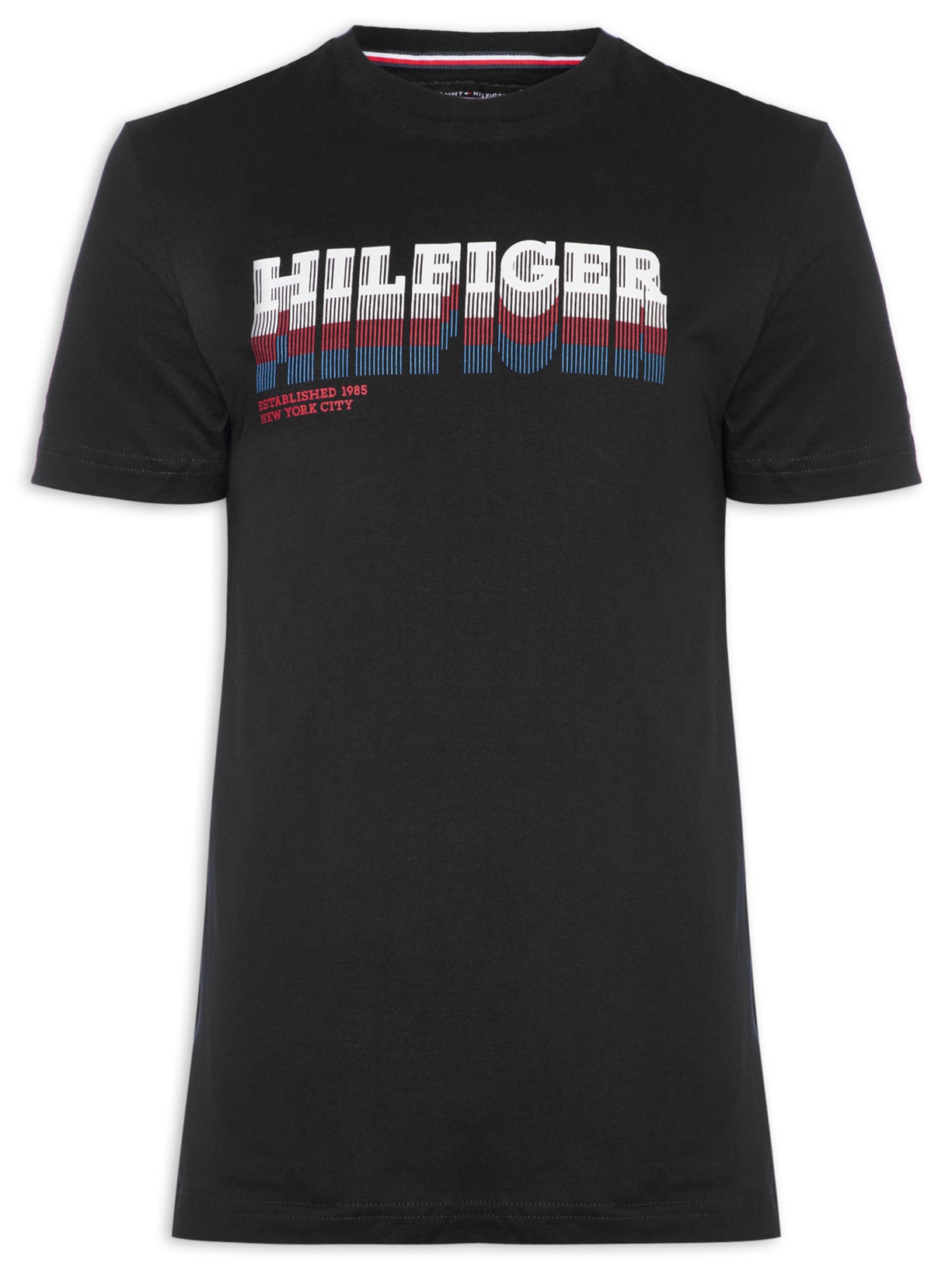 Camiseta Masculina Fade Hilfiger Flock - Preto