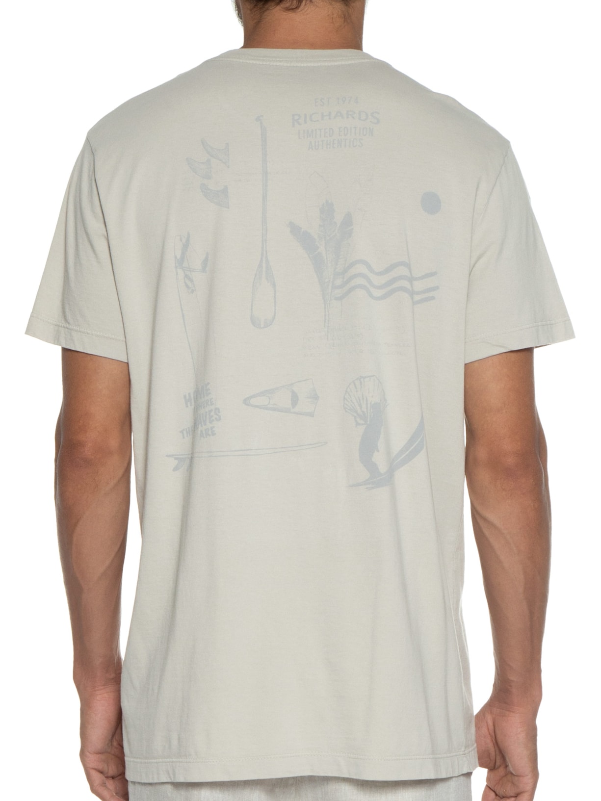 Camiseta Masculina Famous Waves Bege Richards
