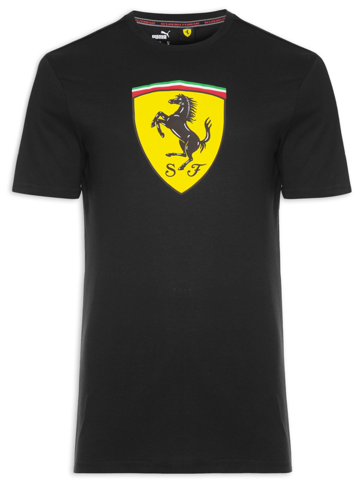 Camiseta Masculina Ferrari Race Big Shield Tee Colored - Preto