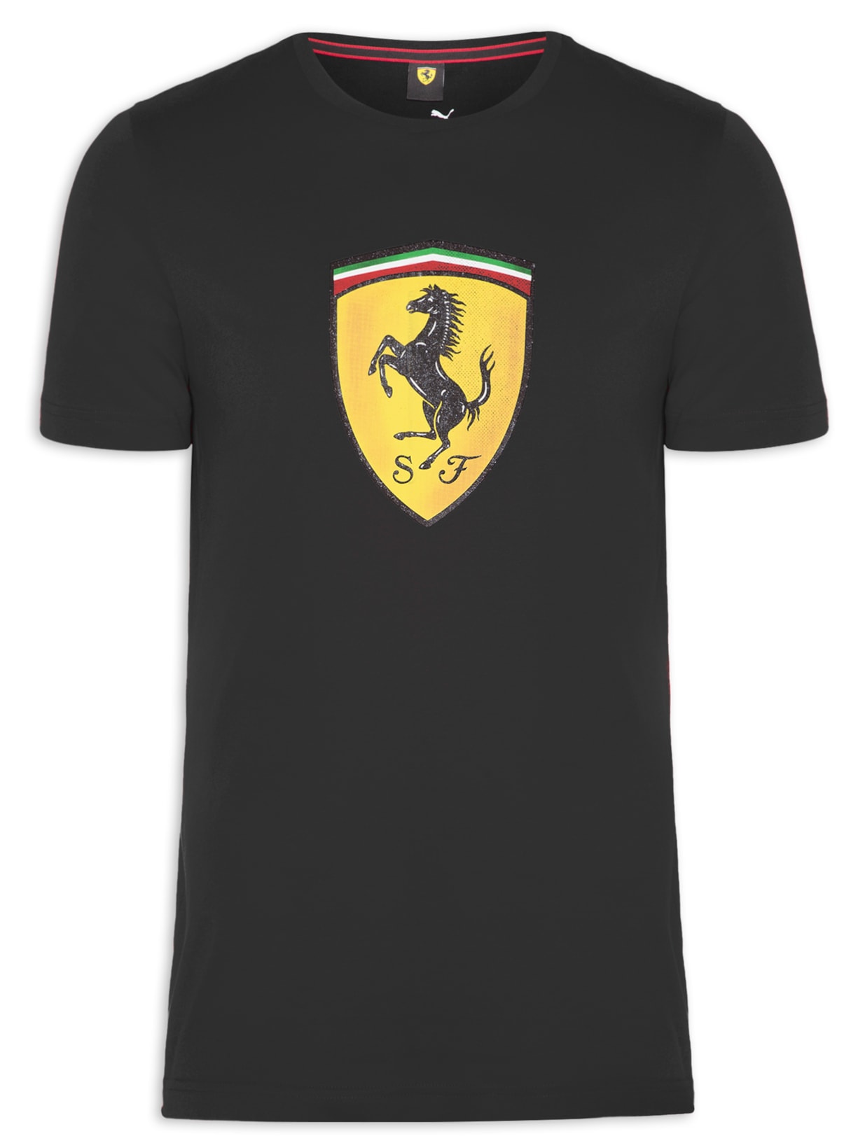 Camiseta Masculina Ferrari Race Colored Big Shield Tee - Preto