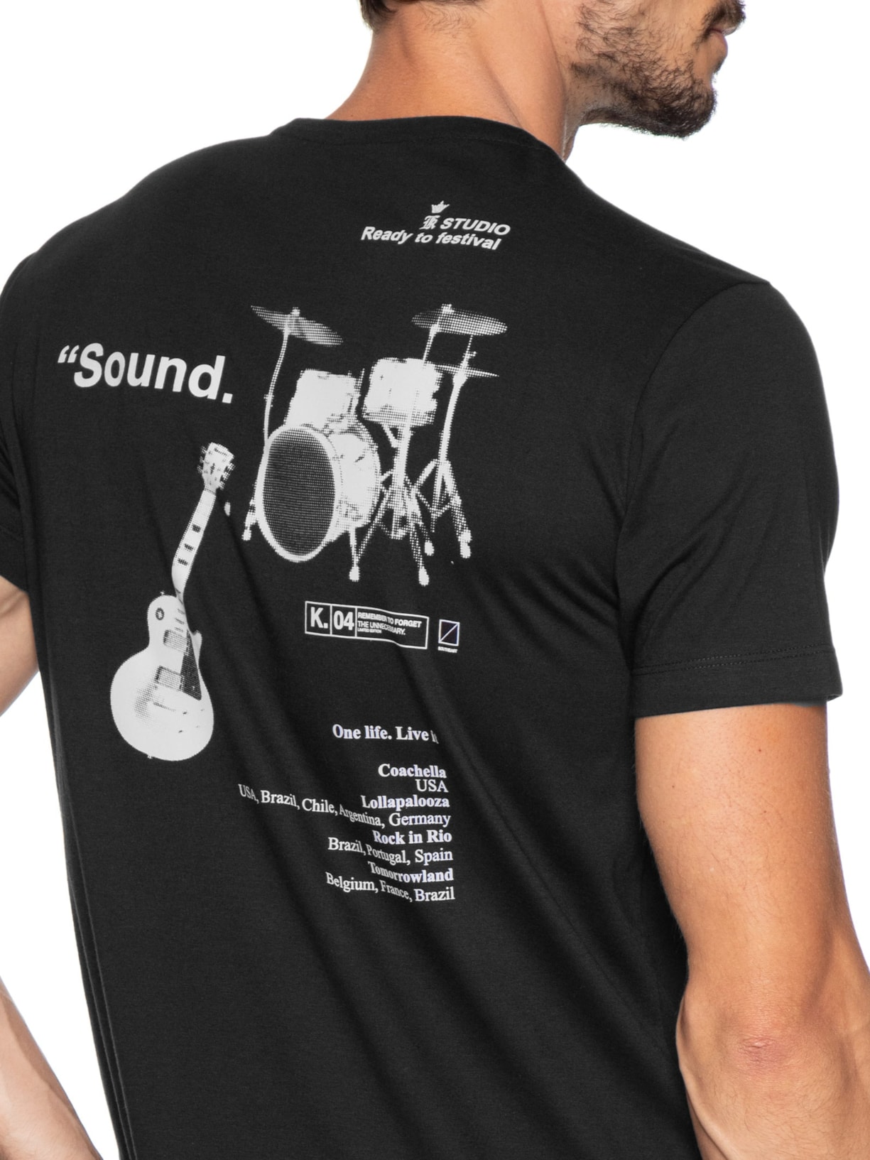 Camiseta Masculina Festival Studio Preto Sergio K