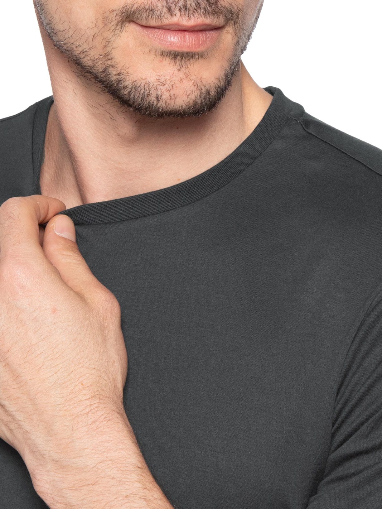 Camiseta Masculina Fio 140 Algodão Pima Cinza Ricardo Almeida