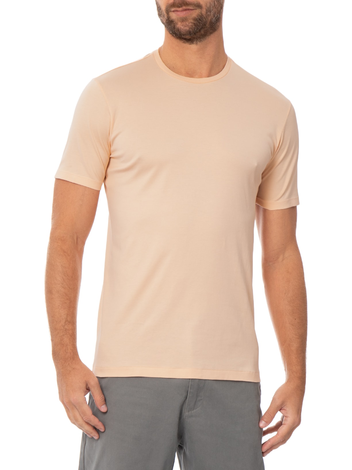 Camiseta Masculina Fio 140 em Algodão Pima  – Laranja Ricardo Almeida