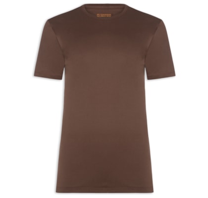 Camiseta Masculina Fio 40 Em Algodão Pima - Marrom