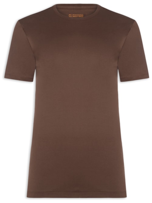 Camiseta Masculina Fio 40 Em Algodão Pima - Marrom