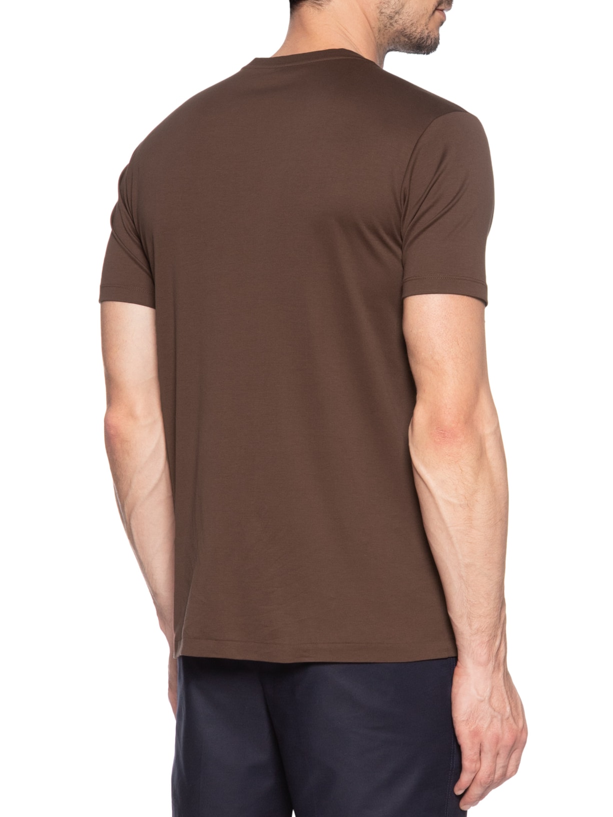 Camiseta Masculina Fio 40 Em Algodão Pima Marrom Ricardo Almeida