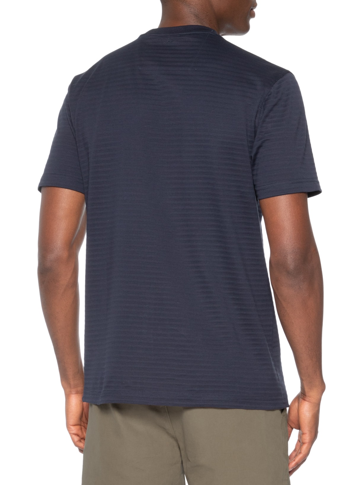 Camiseta Masculina Fio 80 Mercerizado Texturizada Azul Aramis