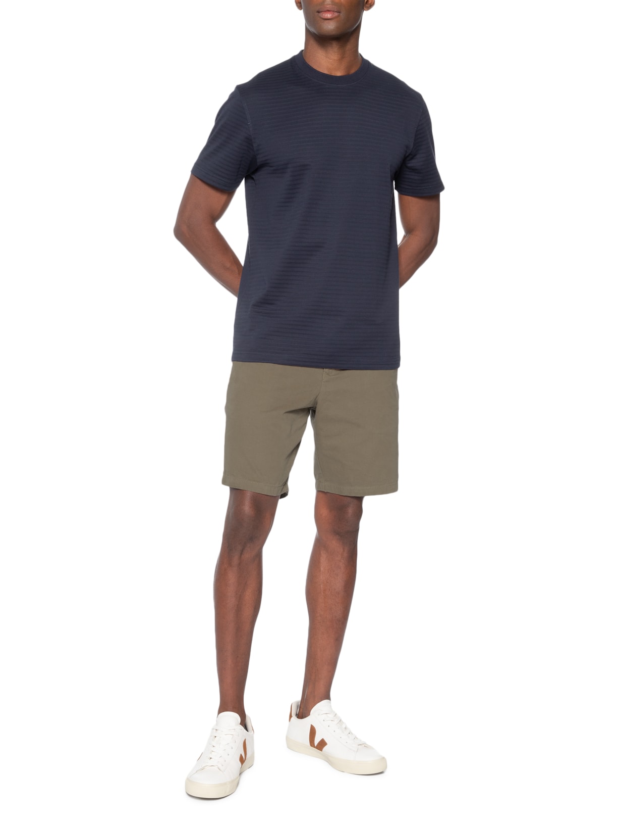 Camiseta Masculina Fio 80 Mercerizado Texturizada – Azul Aramis